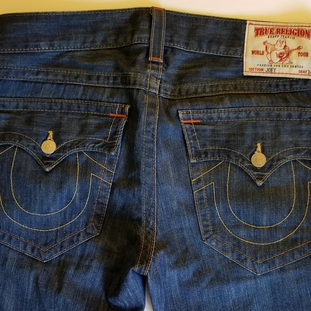 True Religion Jean's Mens Joey 34" x 32.5 Orange B